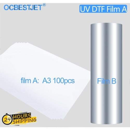 100PCS A3 Magic UV DTF Film A and film B Transfer to Glass Ceramic Metal Phone Case for Irregular Shape surface UV DTF Printer
