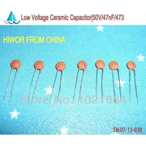 1000pcs/lot)(Ceramic Capacitors|Low) 50V 47nF 473, Low Voltage Ceramic Disc Capacitor, TOL.10