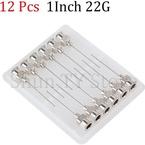 12 Pcs 1.5 Inch Silver Stainless Steel 22Ga Connector Glue Head Dispensing Needle, Suitable For Dispensing Electronic Components