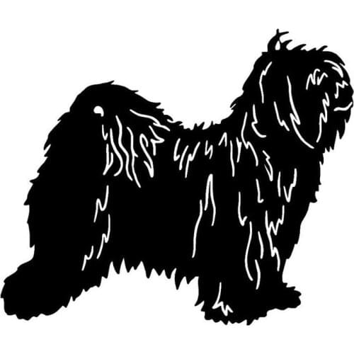 15*12.6CM Tibetan Terrier Dog Car Stickers Reflective Vinyl Decal Car Styling Truck Decoration Black/Silver S1-0851