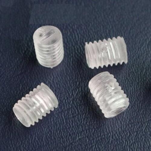 5Pcs M7 M8 Plastic Inside One word Headless True color Transparent Tight Screws Machine meter PC Top wire Screw bolt 7mm-10mm L