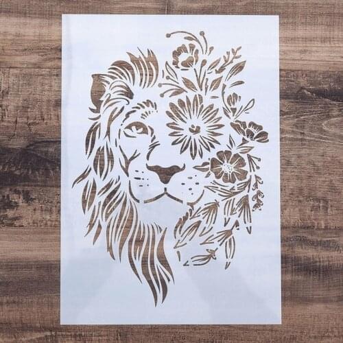 A4 A3 A2 Size DIY Craft Lion Mandala Stencil for Wall Painting Scrapbooking Stamping Stamp Album DecorEmbossing Paper Card