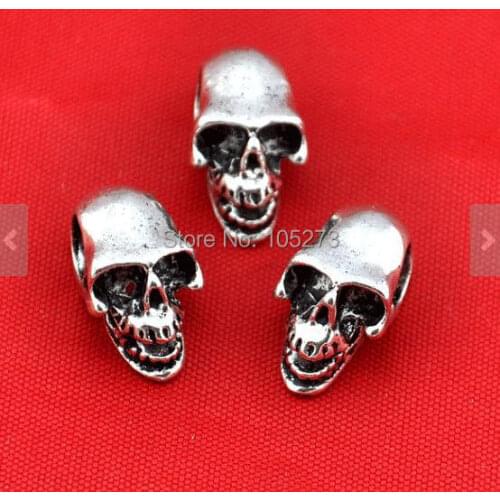 Hot Sale Newest 20pcs 10x12mm Antique Silver Skeleton Head Skull Charm Beads Jewelry Findings,DIY Accessory Jewelry Making