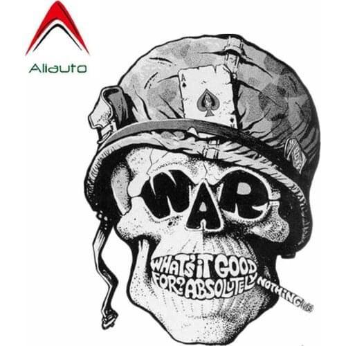 Aliauto Automobile Accessories Smoking Skull Motorcycle Helmet Decoration Decal Personality Car Sticker Vinyl,14cm*11cm