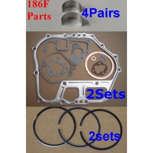 Free Shipping Diesel engine 186F Piston ring gasket connecting rod bearing Chinese brand suit for kipor kama