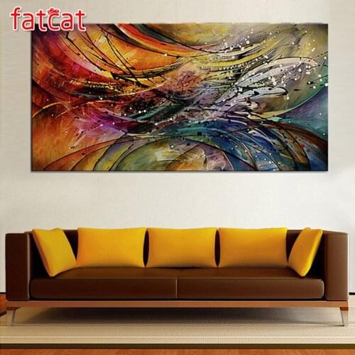 FATCAT Large Diy Diamond Painting Abstract lines landscape Full square round drill 5d Diamond Embroidery Mosaic Decor AE1110