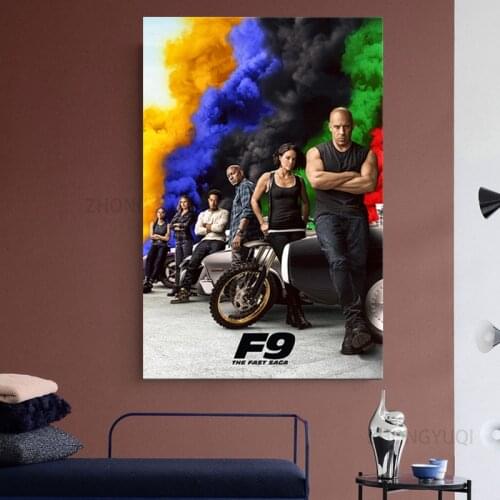 1 Piece Decorative Painting Poster New Fashion Office Home Mural FAST & FURIOUS 9 Movie Painting Wholesale frame