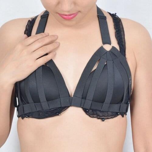 Back Geometry Exotic Apparel harness cage bra sexy lingerie Offbeat Bikini Harajuku Gothic bondage harness cage bra O0147