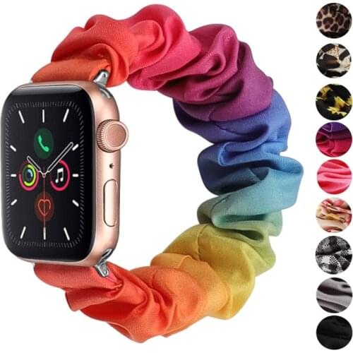 Scrunchies Elastic Watch Band for For Apple Watch Band 44mm 40mm Correa IWatch 38mm 42mm Replacement Strap for Series 6 SE 5 4 3