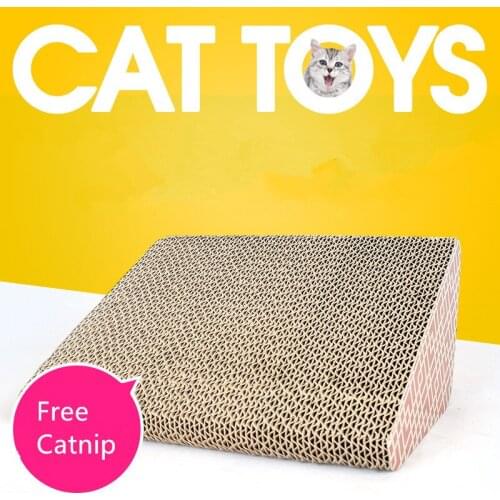 Corrugated Paper Cat Toy Scratcher For Kitten Free Catnip Scratching Pad Board Mat Scratcher For Cats Pet Toy Game Accessories
