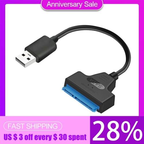 USB 2.0 to SATA 22pin Adapter Converter Cable for 2.5in HDD SSD Hard Drives Maximum 3TB Hard Disk Support
