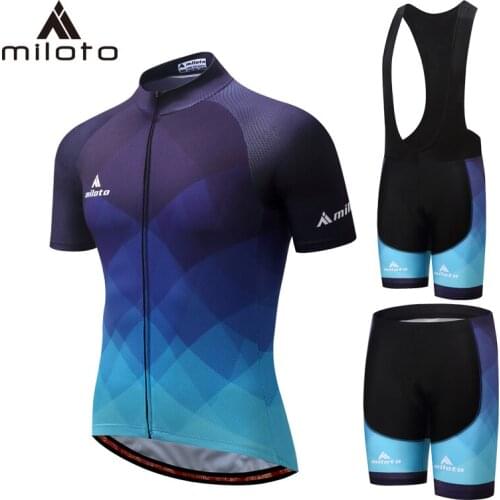 MILOTO Pro Riding Team Summer Mountain Racing Bike Suits Clothing Breathable Ciclismo Ropa Bicycle Quick Dry Cycling Jersey Sets