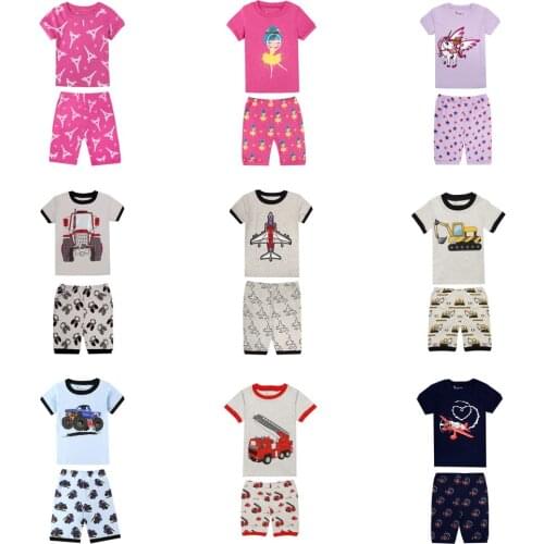 2021 Summer Kids Pajamas Sets Boys Soft Sleepwear Pyjamas Childrens Pajamas Suit Baby Girl Clothes Short Sleeve Girls Pijamas