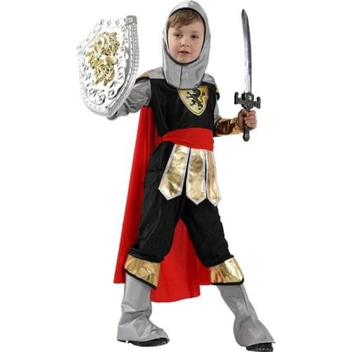 Boy Carnival Purim Royal Warrior Costume Roman Knight Cosplay Halloween Party Fancy Dress