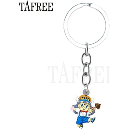 TAFREE Cute Arale Cartoon Key Rings Vintage Japan Anime Dr. Slump Charm Girls DIY Keyholder Friendship Jewelrys