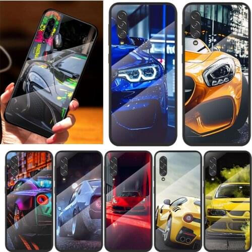 Fashion Sports car For Samsung Note 20 10 9 8 Ultra Lite Plus 5G A70 A50 A40 A30 A20 A10 Tempered Glass Phone Case