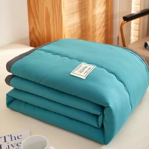 Washable Solid Color Summer Air Conditioning Quilt Double Queen Size Soft Washable Duvet Office Nap Blanket Quilt luxury