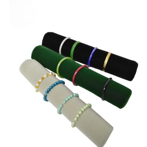 Soft Green/Black/Gray Velvet Bracelet Display Sponge Stick Jewelry Storage Rack Bracelet Storage Box Watch Holder