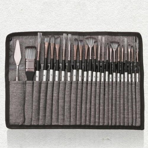 Unbreakable 2 Colors Artist Painting Brushes with Wooden Handle Set for School