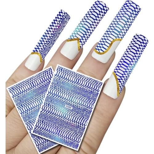 New 3D Bohemia Self-Adhesive Neon Curve Serpentine Stripe Nails Stickers Acrylic Decorations Manicure Curve Snake Nails Stickers