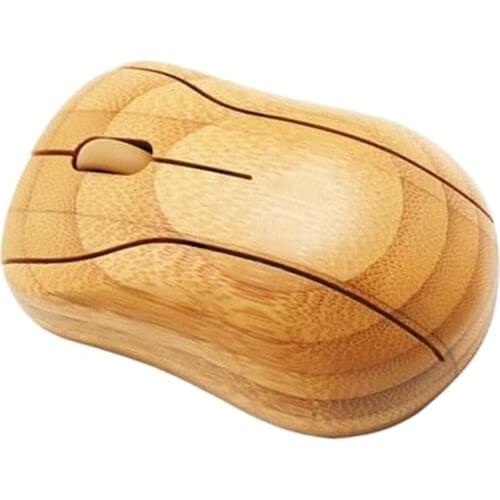 Natural Bamboo Wireless Optical Mouse Handcrafted Healthy Sweatproof and Ergonomic 2.4GHz Wireless Wooden Computer Mice