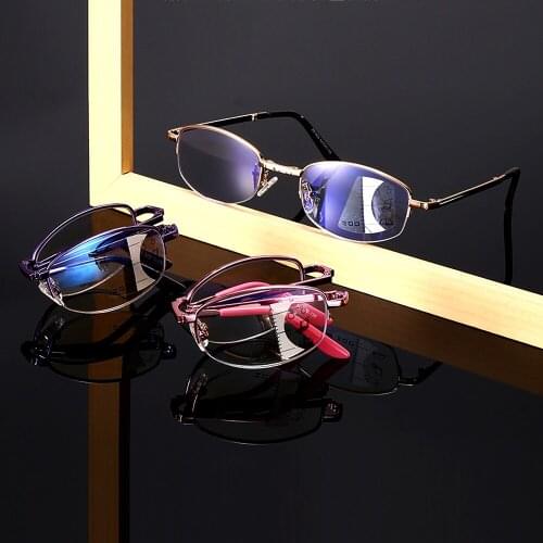 CLARA VIDA Anti-blue Light Progressive Distance Near Dual-use Reading Glasses Men Women Smart Plegable +1.0 +1.5 +2.0 To +4.0