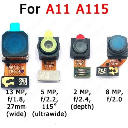 Original Front Back Camera For Samsung Galaxy A11 A115 Selfie Rear Frontal Small Facing Camera Module Flex Repair Spare Parts
