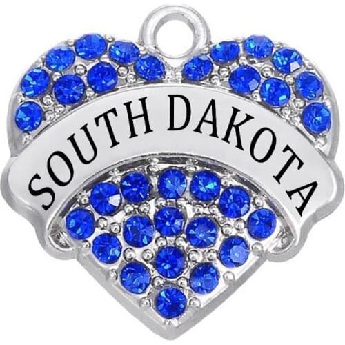 South Dakota State Charm Heart Message Jewelery Bracelet Necklace Earring Making Accessories