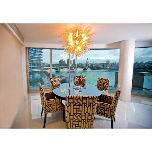 Fancy Table Top Centerpieces Warm Color LED light Source Blown Glass Chandelier Lighting Fixture