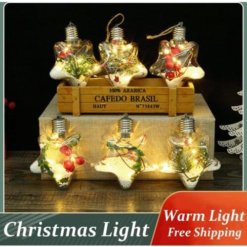 Christmas Decorative Lights DIY Christmas Ornaments with String Lights Christmas Tree Pendants Plastic Bulb/Ball Shape Elements