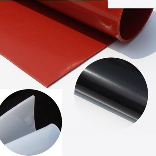 1mm/1.5mm/2mm Red/Black Silicone Rubber Sheet 500X500mm Black Silicone Sheet, Rubber Matt, Silicone Sheeting for Heat Resistance