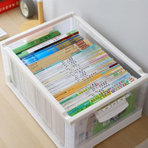 Foldable Storage Box Household Plastic Organize Artifact For Book Cosmetic Thing Staff