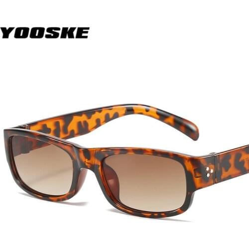 YOOSKE Retro Square Womens Men‘s Sunglasses Brand Vintage Classic Small Rectangle Sun Glasses for Womens Mens Sport mirror