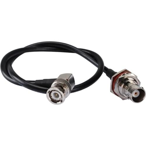 Superbat BNC Female Jack BulkHead with O-ring to MMCX Male Right Angle Plug Connector Antenna Feeder RG-58 50cm Cable Assembly