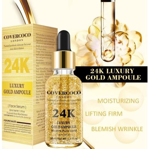 24K Gold Face Serum Hyaluronic Acid Serum Moisturizing Essence Concentrated Liquid Skin Pore-shrinking Cosmetics Skin Care TSLM1