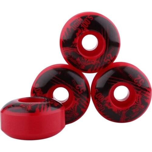 Top!-UGIN 4 Pcs/Set Durable PU Longboard Skateboard Wheels HR100A 52X30mm Double Rocker Skateboard Wheels