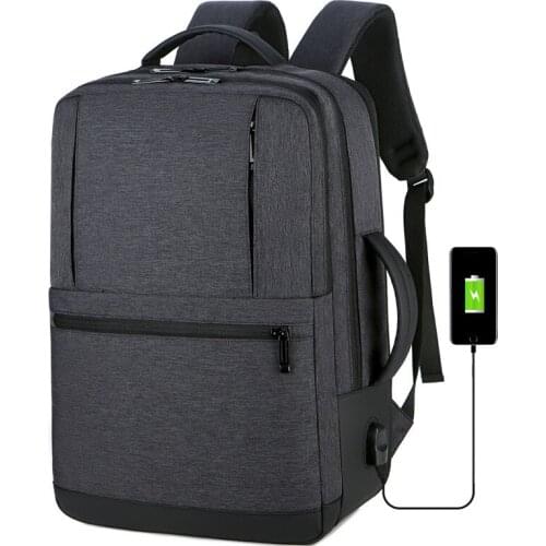 Mens large capacity extended backpack waterproof breathable multifunctional USB rechargeable business backpack Oxford cloth bag