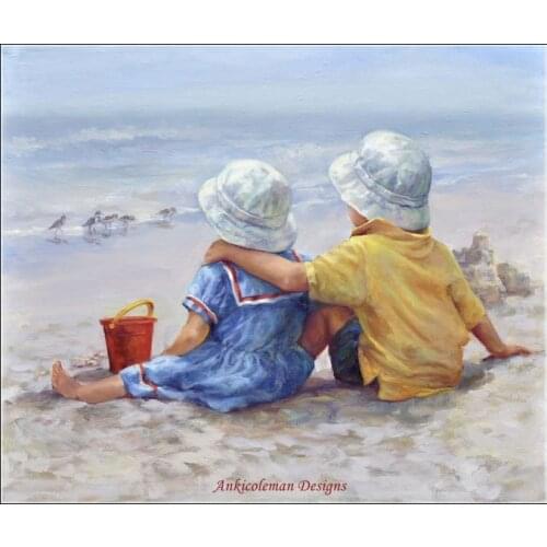 Embroidery Counted Cross Stitch Kits Needlework - Crafts 14 ct Aida DIY Arts Handmade Decor Oil Painting - Childhood Embrace