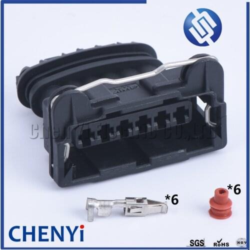 1 set 6 pin auto connector 3.5 female electronic plug sealed water proof cable wiring case 282236-2