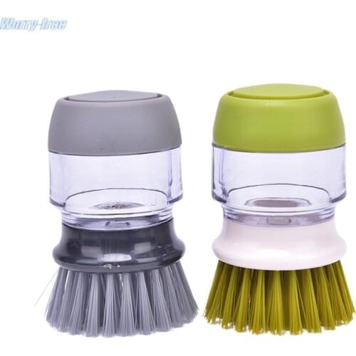 1PC Cleaning Brushes Dish Washing Tool Soap Dispenser Refillable Pans Cups Bread Bowl Scrubber Kitchen Goods Accessories Gadgets