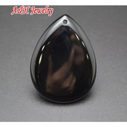 10pcs High Quality 30x40mm Large Size Teardrop Beads Grade AAA Natural Black Onxy Stone DIY Beads