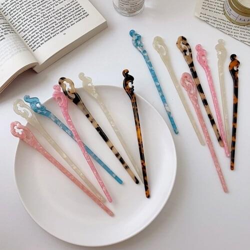 22 Colors Hair Sticks Acetate Headbands for Women Elegance Lady Hairpins Fashion Hair Clip Hair Accessories Headwear