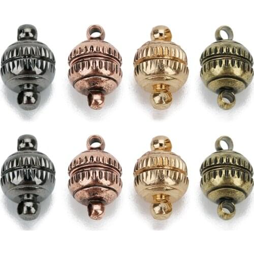 5Pcs/set KC Gold Color Round Ball Strong Magnetic Clasps For Bracelet Necklace 8mm Clasp Connector DIY Jewelry Findings