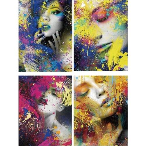 Abstract women diamond mosaic 5d diamond painting full square drill Picture of Rhinestone full round diamond N755