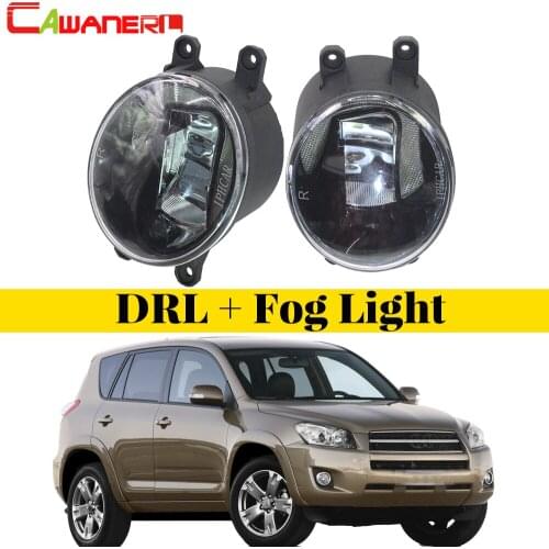 Cawanerl Car Styling LED Lamp Fog Light Daytime Running Light DRL White 12V For Toyota RAV4 2006-2012 2016-2018