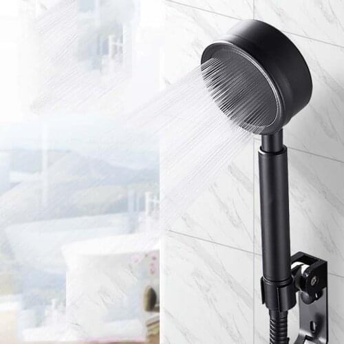 Black Shower Head Stainless Steel Fall resistant Handheld Wall Mounted High Pressure for Bathroom Water Saving Rainfall Shower