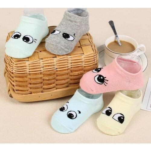 Lovely Eyes Children Socks Spring Summer Mesh Baby Boat Socks Breathable Boys Girls MoChuan Cotton Sock