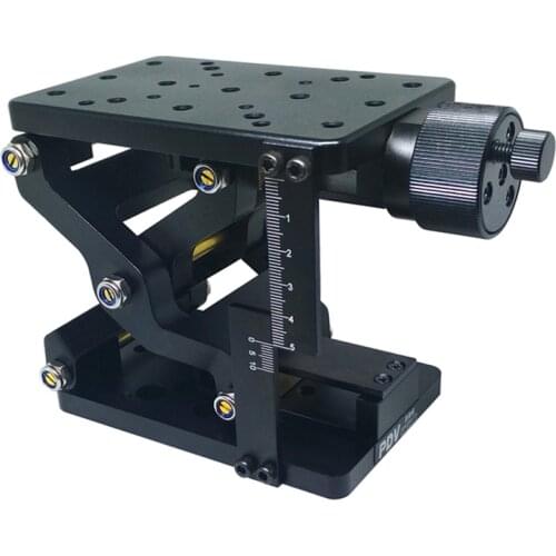 PT-SD408S 60mm travel Manual Lab Jack z axis Optical Lift Manual Optical Sliding lifting platform Table with ruler