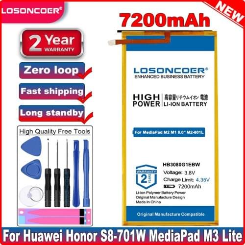 For Huawei Honor S8-701W MediaPad M3 Lite M2 M1 8.0" M2-801L M2-801W M2-802L M2-803L S8 701u HB3080G1EBC HB3080G1EBW S8 Battery