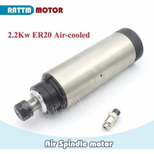 2.2KW ER20 AIR-COOLED CNC SPINDLE MOTOR 80x230mm 220V for CNC Router ENGRAVING MILLING GRINDING